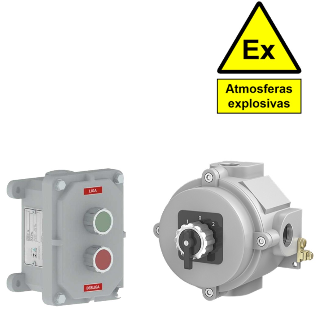 Botoeira retangular Ex fundida em alumínio para passagem elétrica