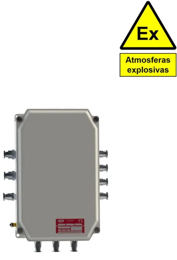 Caixa fundida em alumínio para passagem elétrica Ex e
