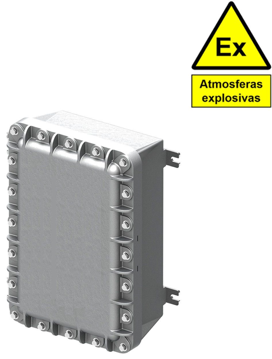 Caixa retangular de passagem Ex d fundida em alumínio