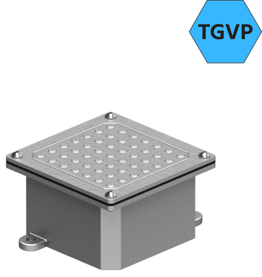 Caixa piso fundida em alumínio