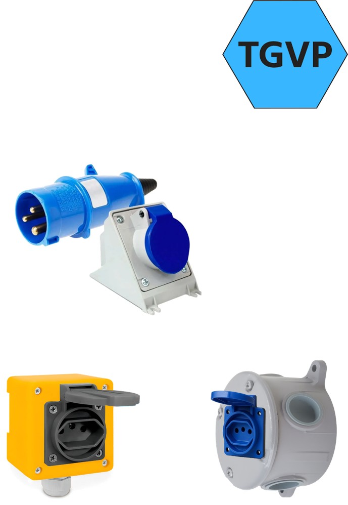 Tomada e Plug de alumínio para área TGVP