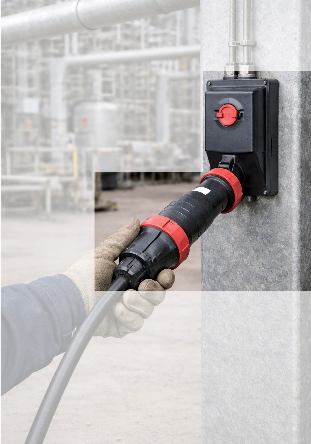 Montagem e posição Tomada Industrial